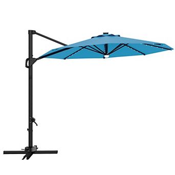 10FT Heavy Duty Offset Patio Umbrella,Aluminum Frame, Easy Tilt,Cantilever Hanging for Backyard Pool