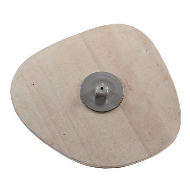 HomeRoots 22" Silver And Beige Cast Aluminum And Marble Pedestal End Table