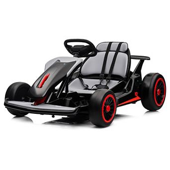 24V Go Kart for 6-12 Year Old,Child Electric Drift Go-Kart with Music Mode,Electric Drifting Go Cart