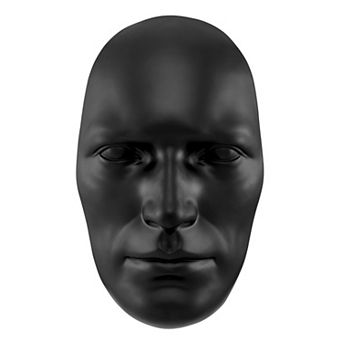 HomeRoots 28" X 17" Black Face Resin Oval Hanging Dimensional Sculpture