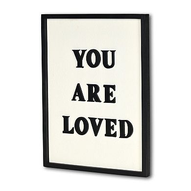 HomeRoots 16" X 12" Black And White You Are Loved Framed Wall Decor