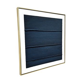 HomeRoots Midnight Waves Gold Floater Frame Wall Art