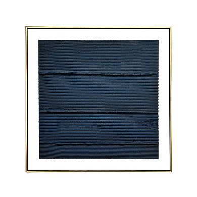 HomeRoots Midnight Waves Gold Floater Frame Wall Art