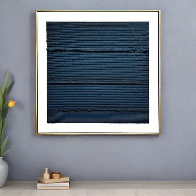 HomeRoots Midnight Waves Gold Floater Frame Wall Art