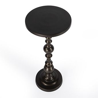 HomeRoots 23" Bronze Metal Round Pedestal End Table
