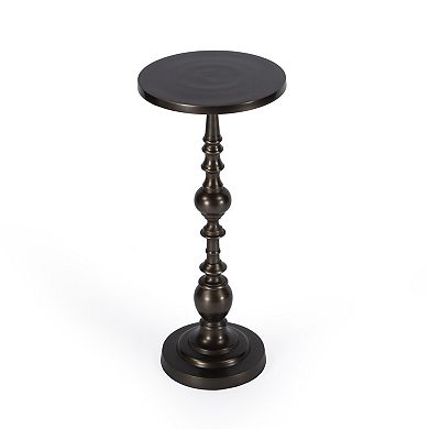 HomeRoots 23" Bronze Metal Round Pedestal End Table
