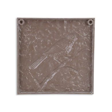 HomeRoots 10" X 10" White Bird Metal Square Hanging Wall Decor