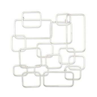 HomeRoots 27" X 26" Silver Geometric Metal Abstract Hanging Dimensional Sculpture