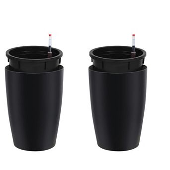 16 Inch Tall Planter Set of 2 Self-Watering Flower Pots for Outdoor Water Level Monitor Planters