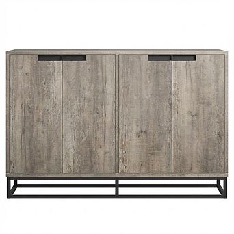 55" Sideboard Buffet Cabinet - 4 Doors & Adjustable Shelves, Multi-Scene Storage for Dining Room
