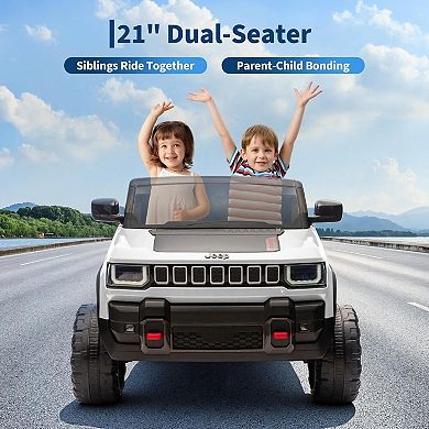 24V Licensed Electric Truck for Kid,2-Seater Children Ride-on Car,Parent Remote Control with 3 Speed