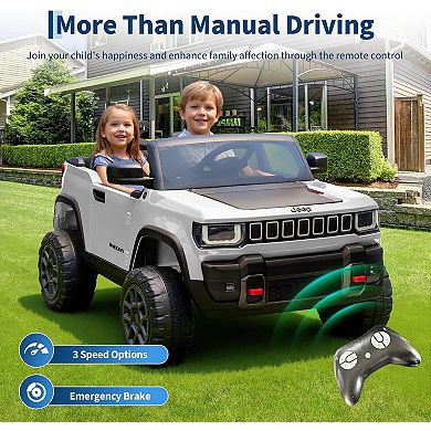 24V Licensed Electric Truck for Kid,2-Seater Children Ride-on Car,Parent Remote Control with 3 Speed