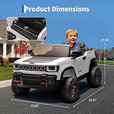 24V Licensed Electric Truck for Kid,2-Seater Children Ride-on Car,Parent Remote Control with 3 Speed