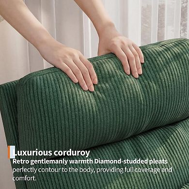 Modern Nursery Rocking Chair,High Back Glider with Pillow, Side Pockets for Bedroom & Nursing Room