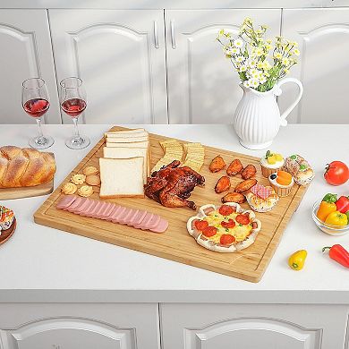 24" x 18" Bamboo Cutting Boards for Kitchen, Extra Large Chopping Board for Meat