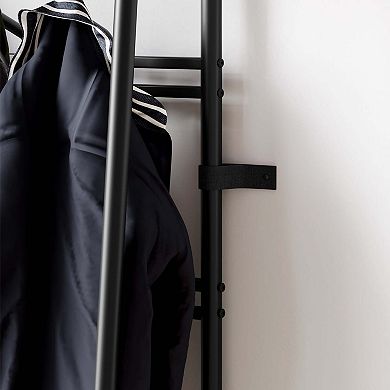 Hall Tree 4-In-1 Entryway Coat Rack with 5 Hooks and Shoe Storage Bench