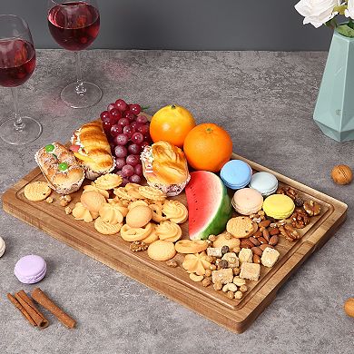 18"x12" Large Acacia Cutting Boards for Kitchen, Wooden Cutting Board with Juice Groove