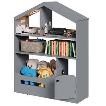 3 tier Kids Bookshelf and Toy Storage with Toy Storage & Motion Sensor Light
