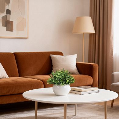 4pcs Artificial Potted Plants Mini Faux Greenery in Small White Pot for Home Decor Indoor Table