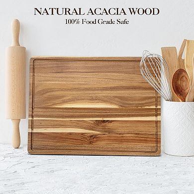 Extra Large Cutting Board, 24x18x1.2 Inch Acacia Wood Chopping Board for Kitchen