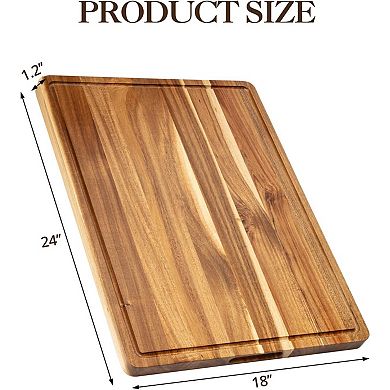Extra Large Cutting Board, 24x18x1.2 Inch Acacia Wood Chopping Board for Kitchen