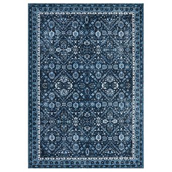 ANIXOL Washable Trellis Runner Rug Non-Slip Soft Low Pile Carpet