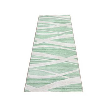 ANIXOL Washable Area Rug Non-Slip Low Pile Foldable Modern Carpet