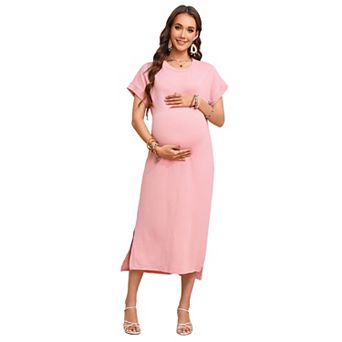 Shift Dress for Maternity Split Short Sleeve Women Clothes
