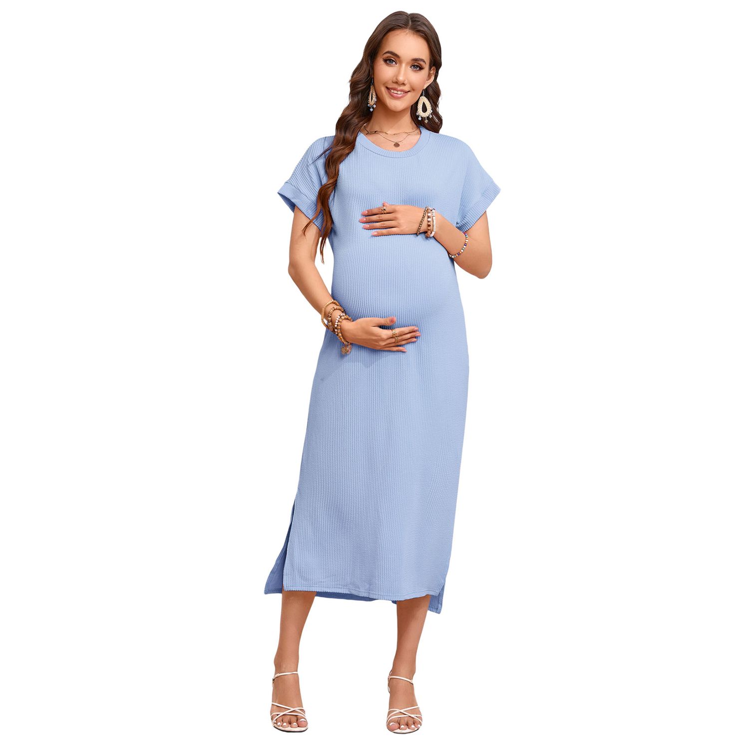 Женские платья Shift Dress for Maternity Split Short Sleeve Women Clothes