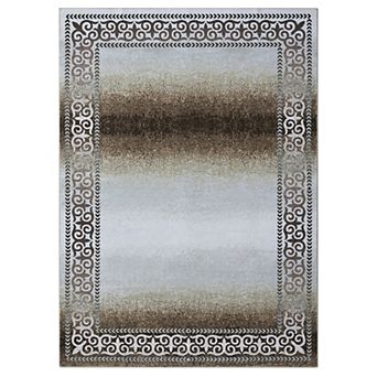 ANIXOL Washable Ombre Area Rug Non-Slip Soft Low Pile Carpet