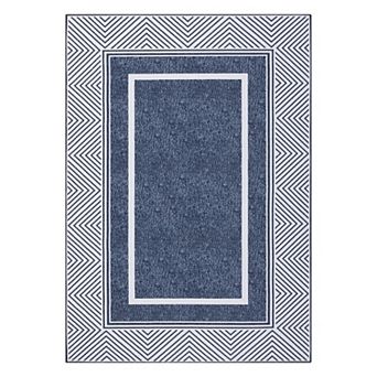 ANIXOL Modern Washable Area Rug Non-Slip Geometric Low Pile Carpet