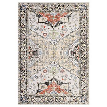 ANIXOL Vintage Floral Area Rug Washable Non-Slip Low Pile Carpet