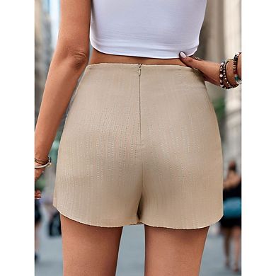 Women Bodycon Ruched Elastic High Waist Wrap Asymmetrical Short Skirts