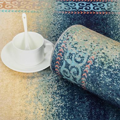ANIXOL Washable Ombre Area Rug Non-Slip Soft Low Pile Carpet