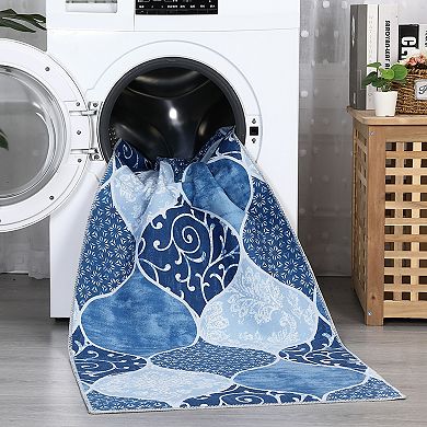 ANIXOL Washable Farmhouse Area Rug Soft Stain Resistant Carpet