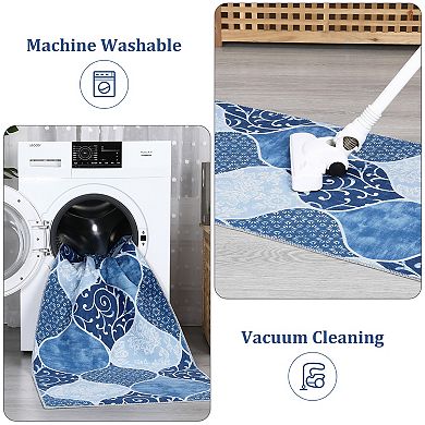 ANIXOL Washable Farmhouse Area Rug Soft Stain Resistant Carpet