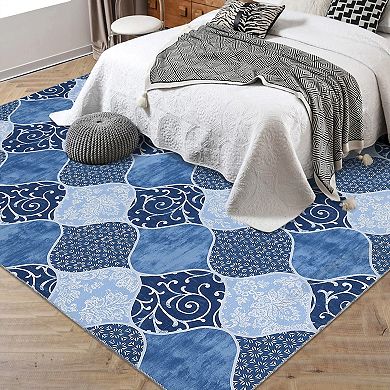 ANIXOL Washable Farmhouse Area Rug Soft Stain Resistant Carpet