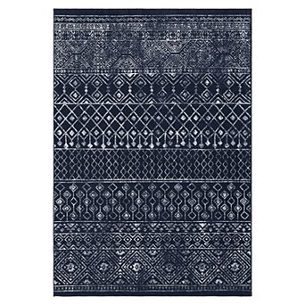 ANIXOL Vintage Geometric Washable Area Rug Non-Slip Low Pile Carpet