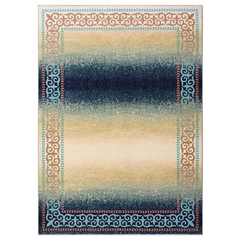 ANIXOL Washable Ombre Area Rug Non-Slip Soft Low Pile Carpet