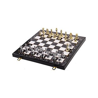 Fifteen Inch Large Marbling Metal Chess Set