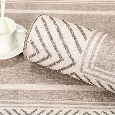 ANIXOL Modern Washable Area Rug Non-Slip Geometric Low Pile Carpet