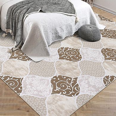 ANIXOL Washable Farmhouse Area Rug Soft Stain Resistant Carpet