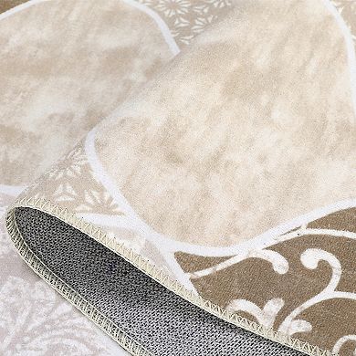 ANIXOL Washable Farmhouse Area Rug Soft Stain Resistant Carpet