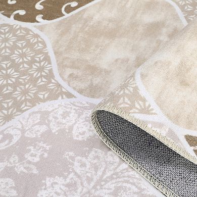 ANIXOL Washable Farmhouse Area Rug Soft Stain Resistant Carpet