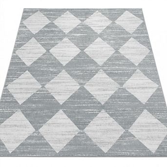 ANIXOL Washable Modern Geometric Area Rug Non-Slip Low Pile Carpet
