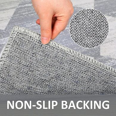 ANIXOL Washable Modern Geometric Area Rug Non-Slip Low Pile Carpet