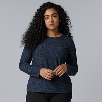 Plus Size Simply Vera Vera Wang Long Sleeve Jacquard Top