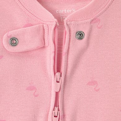 Boys Carter's Flamingo 100% Cotton Snug Fit Zip-Up Pajama
