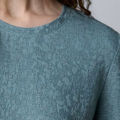 Petite Simply Vera Vera Wang Long Sleeve Jacquard Top