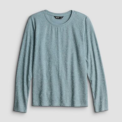 Petite Simply Vera Vera Wang Long Sleeve Jacquard Top